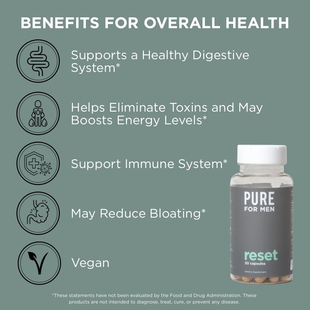 Pure for Men Detox Supplement, Reset | Promotes Digestive & Gut Health Pure for MenAu supplements