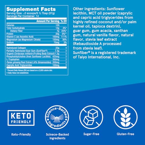 Bulletproof Vanilla Bean Energy Collagen Protein Powder, 18.3 Ounces, Caffeine-Free Fuel BulletproofUS supplements