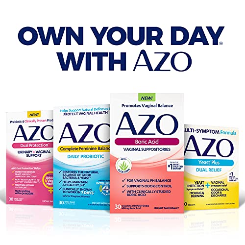 AZO Boric Acid Vaginal Suppositories, Helps Support Odor Control and Balance Vaginal PH AZOAu supplements