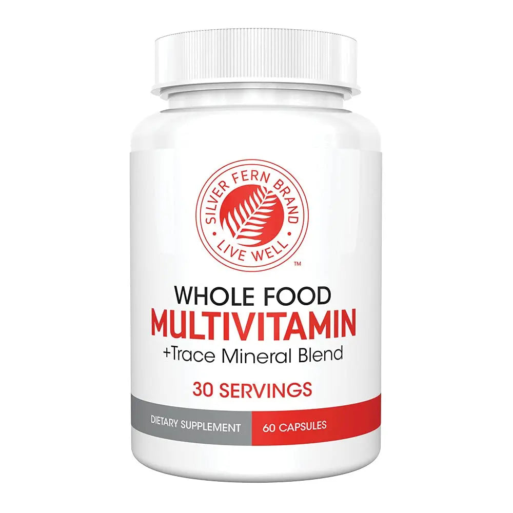 Silver Fern Whole Food Daily Multi Vitamin w/Trace Mineral Blend Supplement - 1 Bottle - 60 Vegicaps - 30 Day Supply - Natural Silver FernAu supplements