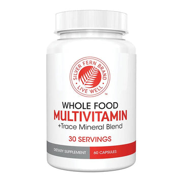 Silver Fern Whole Food Daily Multi Vitamin w/Trace Mineral Blend Supplement - 1 Bottle - 60 Vegicaps - 30 Day Supply - Natural Silver FernAu supplements