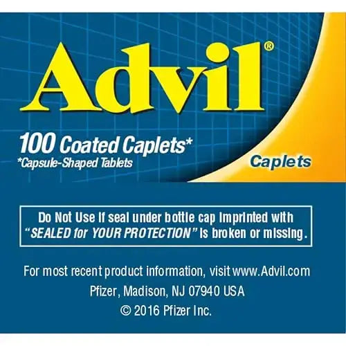 Advil Pain Reliever and Fever Reducer, Pain Relief Medicine with Ibuprofen 200mg for Headache, Backache, Menstrual Pain and Joint Pain Relief - 100 Coated Caplets AdvilAu supplements