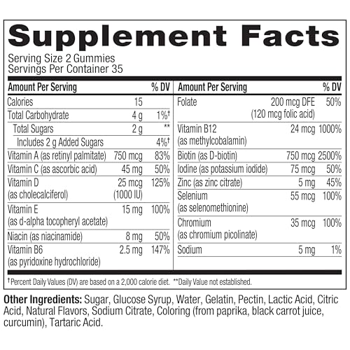 Olly Teen Girl Multi Gummy, Healthy Skin and Immune Support, 15 Essential Vitamins, Biotin, Zinc, Calcium, Chewable Multivitamin OLLYUS supplements