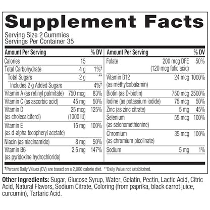 Olly Teen Girl Multi Gummy, Healthy Skin and Immune Support, 15 Essential Vitamins, Biotin, Zinc, Calcium, Chewable Multivitamin OLLYUS supplements