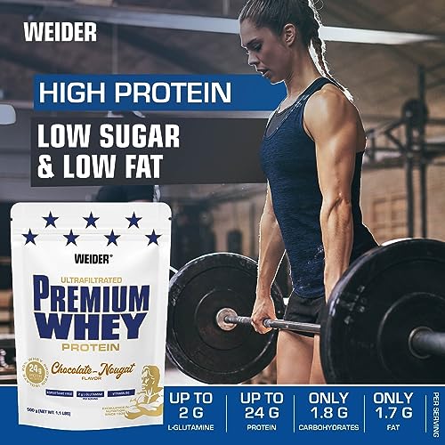 Weider Premium Whey (500g) Chocolate-Nougat Flavour. Ultrafiltrated Proteins from Whey Protein WeiderAu supplements