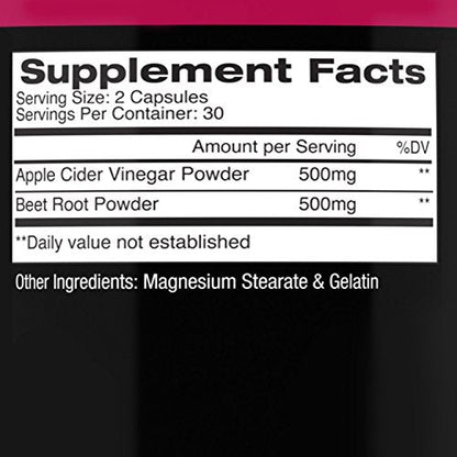 Angry Supplements Apple Cider Vinegar + Beet Root Capsules, Detox Pills, Nitric Oxide Angry SupplementsUS supplements