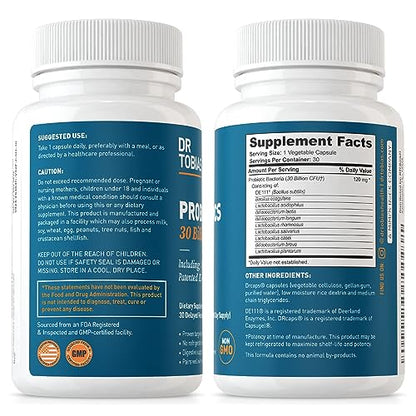 Dr. Tobias Probiotics 30 Billion, 10 Strains, 30 Billion CFU's, Targeted Release Probiotics Dr. TobiasUS supplements