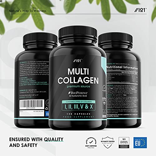 Multi Collagen Protein Capsules - Types I, II, III, V & X - Wild Caught Marine, Grass Fed Bovine, Eggshell & Free-Range Chicken Collagen Powder Revive NaturalsAu supplements