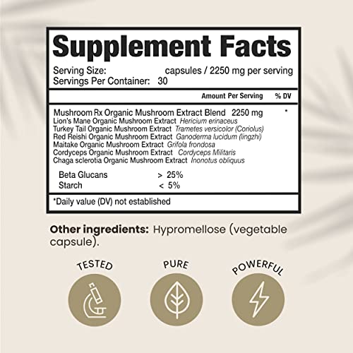 HPD Rx Mushroom Rx Organic Mushroom Extract Blend Max Immunity Dose, Lion’s Mane HPD RxUS supplements