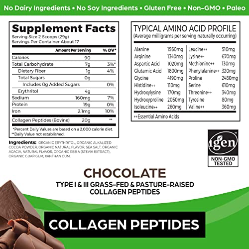 Orgain Hydrolyzed Collagen Powder, 20g Grass Fed Collagen Peptides, Chocolate OrgainAu supplements