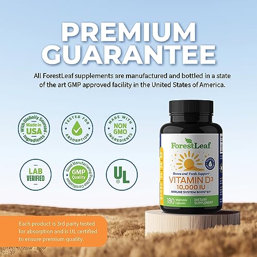 ForestLeaf - Vitamin D3 IU Weekly Supplement (Unflavored -10000-180 Count) ForestLeafAu supplements
