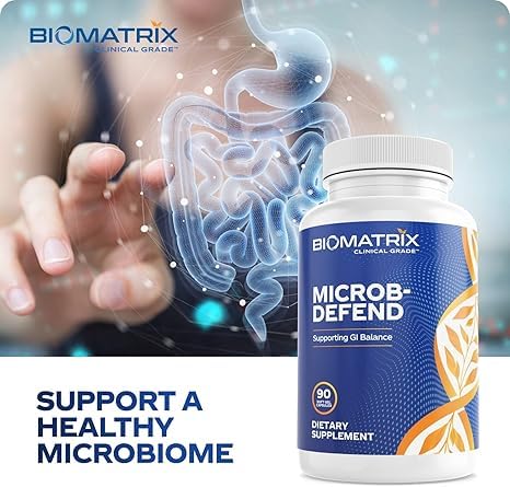 BioMatrix Biofilm Disruptor, GI Repair Digestive Supplement for Men and Women, Oil of Thyme, Oregano & Clove, Gut Microbiome & Intestinal Health Support | Microb-Defend (90 Softgels) BioMatrixAu supplements