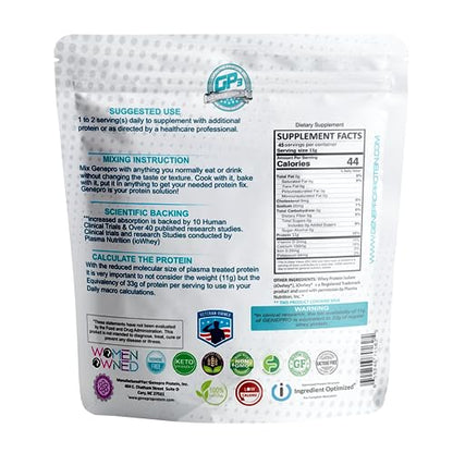 Genepro Unflavored Protein Powder - New Formula - Lactose-Free, Gluten-Free Genepro Gen. 3 The Protein SolutionUS supplements