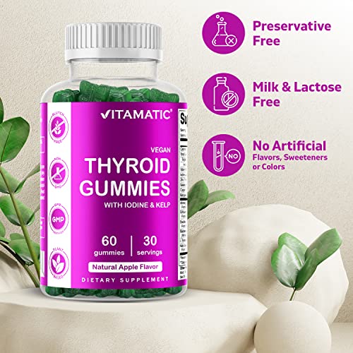 Vitamatic 2 Pack Vegan Thyroid Support Gummies with Iodine & Kelp - 60 Count VitamaticAu supplements