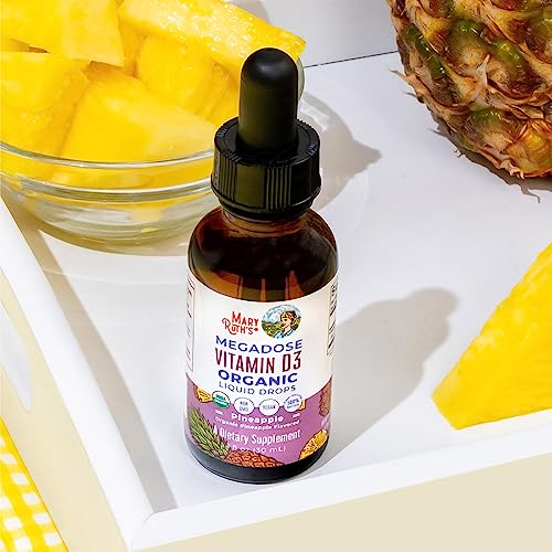 MaryRuth Organics Vitamin D3 Liquid Drops | Megadose 4000 IU | USDA Organic Liquid Vitamin D Spray for Adults & Kids | Immune Support & Bone Health | Vegan | Gluten Free | Non-GMO | 30 Servings MARYRUTH'SUS supplements