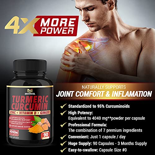 BMVINVOL Turmeric Curcumin Supplement 4040 mg - 95% Curcuminoids with Ginger BMVINVOLAu supplements