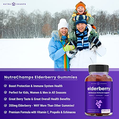 Elderberry Gummies | Sambucus Elderberry Gummies for Adults & Kids | Vitamin C NutraChampsAu supplements