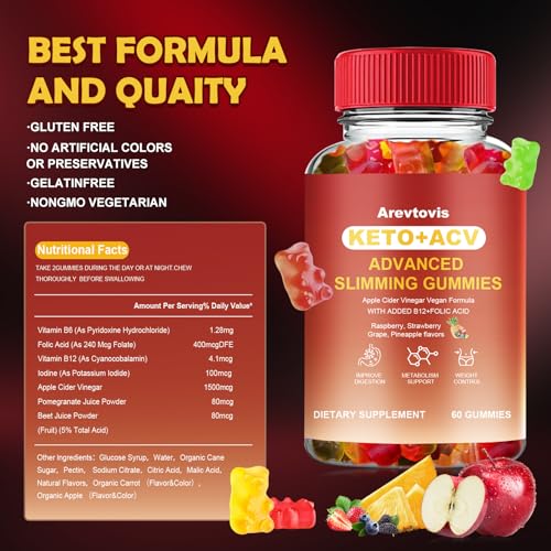 Arevtovis Apple Cider Vinegar Gummies - Boost Energy, Detox & Support Gut Health ACV ArevtovisUS supplements