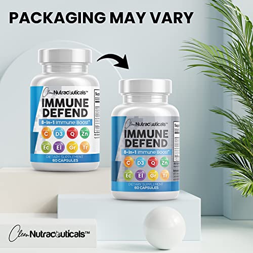 Immune Defense Support Supplement 8 in 1 w/Zinc 50mg Quercetin, VIT C Clean NutraceuticalsUS supplements