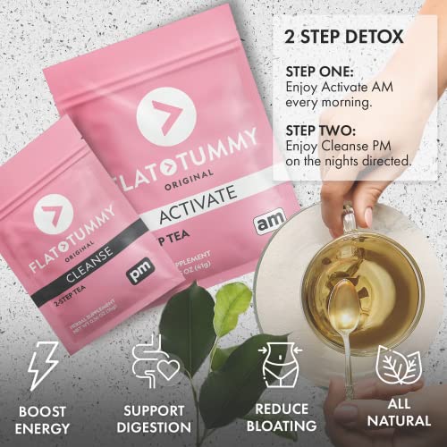 Flat Tummy Tea 2-Step Detox Tea – 2 Week Program – to Boost Energy, Speed Metabolism Flat Tummy TeaAu supplements