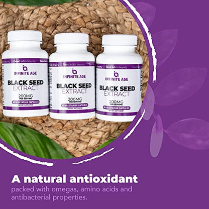 INFINITE AGE Dry Organic Black Seed Oil Extract Capsules - Nigella Sativa Seed Extract INFINITE AGEUS supplements