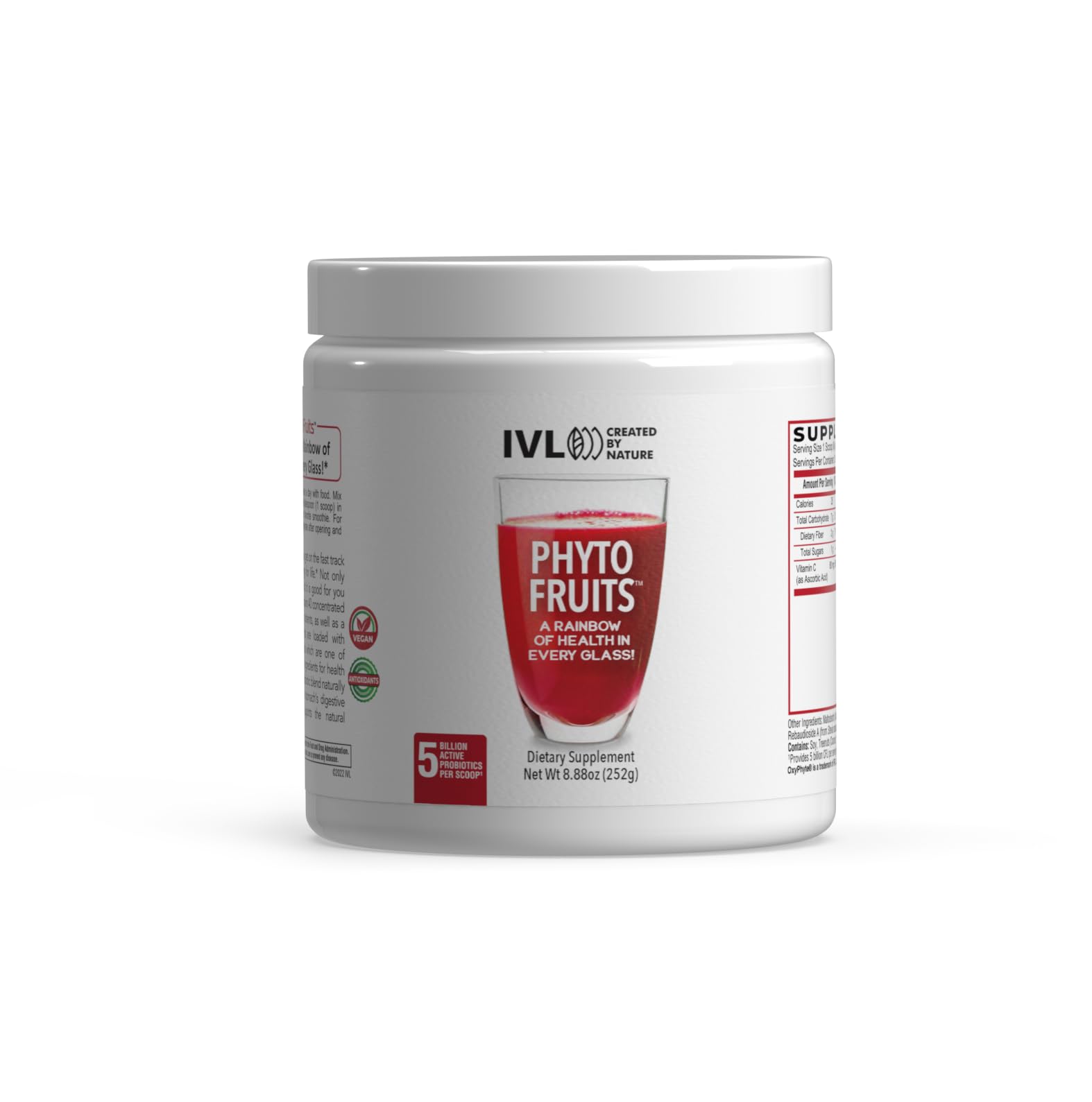 IVL - Phyto Fruits Superfood Powder - Support Energy - Digestive & Probiotic - Antioxidant - Vegan - 40 Fruits and Nutrients Plus 6 Probiotic Strains (30 Servings, 8.88 oz) IVLAu supplements