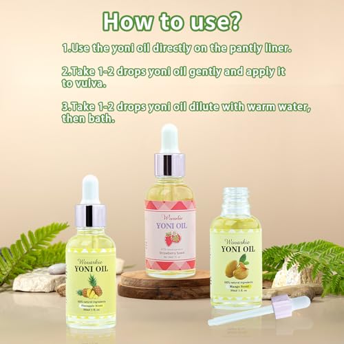 3 Packs Yoni Oil for Women, 100% Natural Feminine Oil Intimate Deodorant for Women, Eliminates Odor WovarkieAu supplements