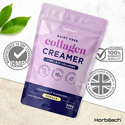 Collagen Creamer for Coffee | Vanilla Flavour | Type 1 & 3 Collagen Peptides HorbäachUS supplements