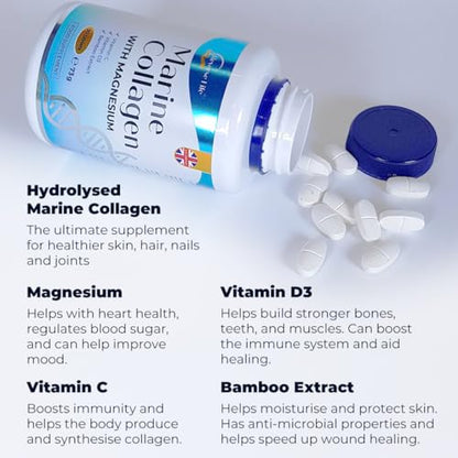 Reverse Life Powerful Marine Collagen Tablets 1800mg with Vitamin C & Vitamin D3 + Magnesium Reverse LifeUS supplements