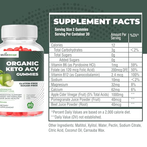 Keto ACV Gummy for Advanced Weight Loss - Gluten Sugar Free Rapid Belly Fat Burner MuseBeamUS supplements