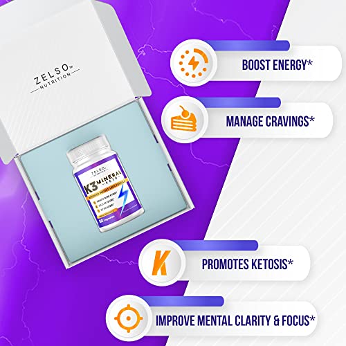 Zelso K3 Mineral Capsules - 60 Count, Advanced Ketogenic Weight Loss and Energy Support Formula ZELSOUS supplements