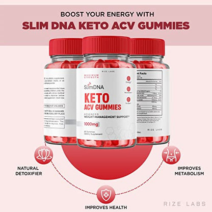 rize labs (3 Pack) SlimDNA Keto Gummies - ACV for Advanced Weight Loss with Apple Cider rize labsUS supplements