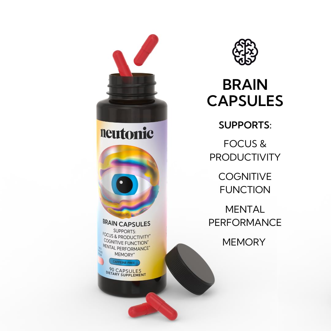 Neutonic Nootropic Brain Supplement | 1 Month Supply 90 Capsules | for Men and Women | Support Memory, Mental Clarity, Cognitive Function | Boost Focus, Energy, Brain Health NeutonicAu supplements