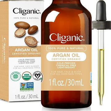 Cliganic Organic Argan Oil for Hair, Face & Skin (1oz) - 100% Pure, Cold Pressed CliganicAu supplements