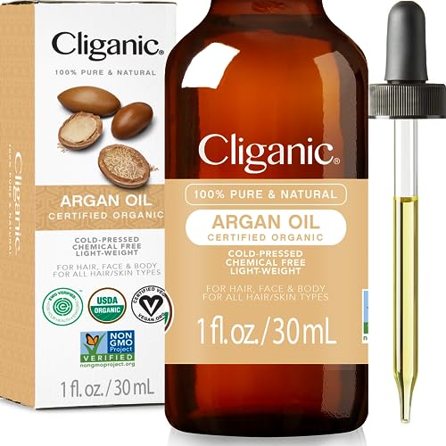 Cliganic Organic Argan Oil for Hair, Face & Skin (1oz) - 100% Pure, Cold Pressed CliganicAu supplements