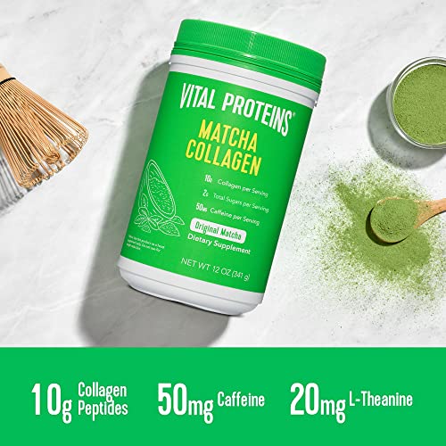 Vital Proteins Matcha Collagen Peptides Powder Supplement, L-theanine & Caffeine, Matcha Green Tea VITAL PROTEINSAu supplements