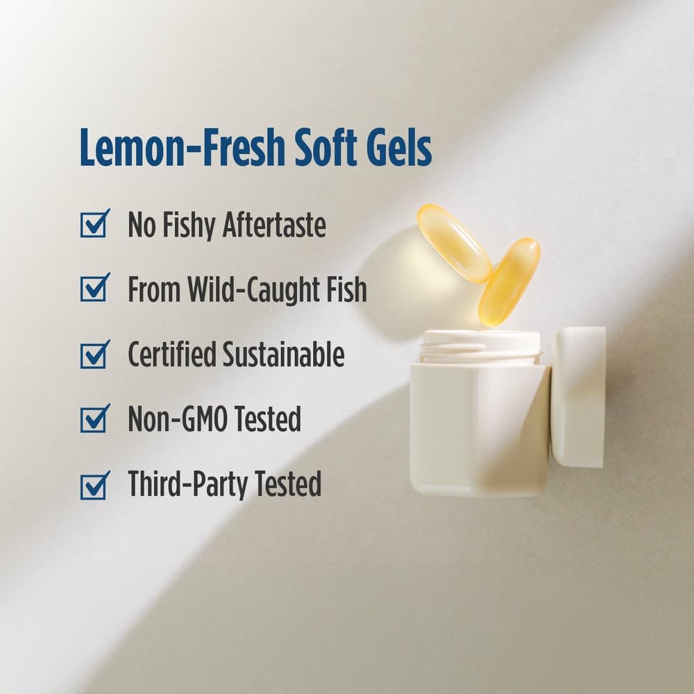 Nordic Naturals ProOmega, Lemon Flavor - 210 Soft Gels - 1000 mg Omega-3 - High-Potency Fish Oil with EPA & DHA - Promotes Brain, Eye, Heart, & Immune Health - Non-GMO - 105 Servings Nordic NaturalsAu supplements