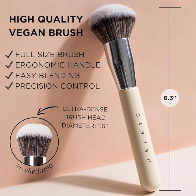 Haleys Beauty Kabuki Foundation Brush For Applying Powder, Foundation, Bronzer, Blush, and Mineral Make up, Soft Bristles, Seamless Blending, Makeup Brushes Essential, Vegan & Cruelty Free HALEYSAu supplements
