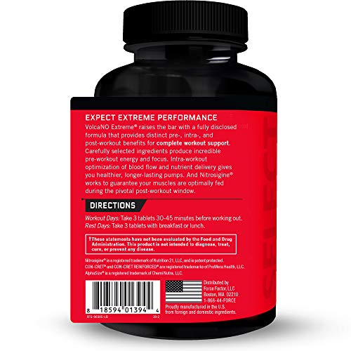 Force Factor Volcano Extreme Pre Workout Nitric Oxide Booster Supplement for Men Force FactorAu supplements