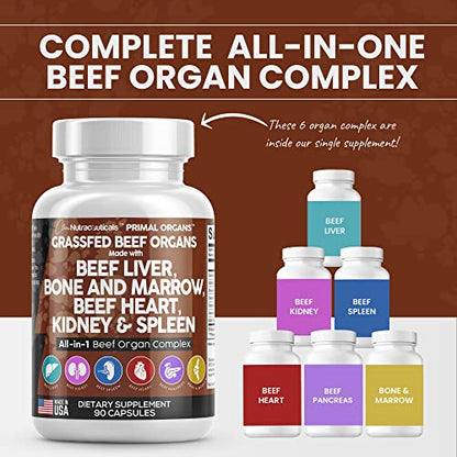 Grass Fed Beef Liver Capsules 3000mg - Premium Quality Beef Organs Clean NutraceuticalsUS supplements