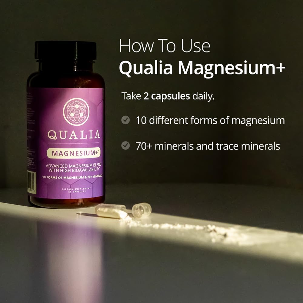 Qualia Magnesium Supplement | 10 Bioavailable Forms, Including Magnesium Glycinate, with 70+ Supporting Minerals, +7 Amino Acids | Doctor-Formulated to Support Sleep, Stress Relief, Heart, Relaxation QUALIA LIFE SCIENCESAu supplements