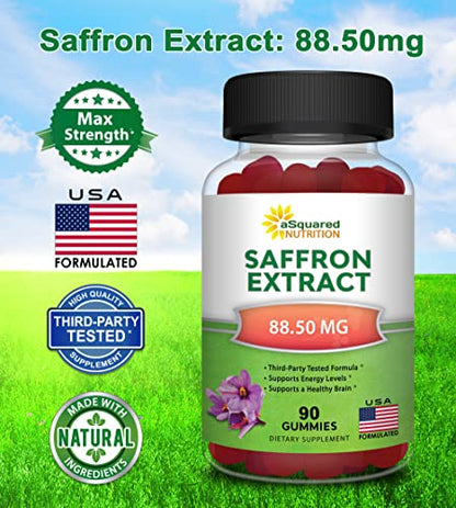Saffron Gummies - Saffron Extract Supplement - Pure Gummy Supplements Alternative aSquared NutritionUS supplements