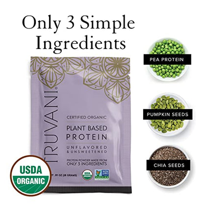 Truvani Organic Vegan Protein Powder Unflavored - 20g of Plant Based Protein, Organic TruvaniUS supplements