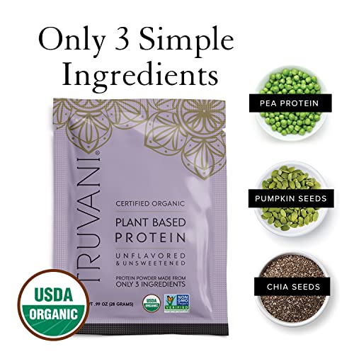 Truvani Organic Vegan Protein Powder Unflavored - 20g of Plant Based Protein, Organic TruvaniAu supplements