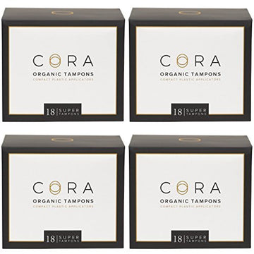 Cora Organic Applicator Tampons | Super Absorbency | 100% Organic Cotton, Unscented, BPA-Free CoraAu supplements