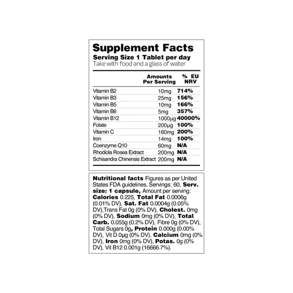 Vegetology Energy Supplements – Iron, Vitamin C & B2, B12, Folate & More – Vitamin Supple VEGETOLOGYUS supplements
