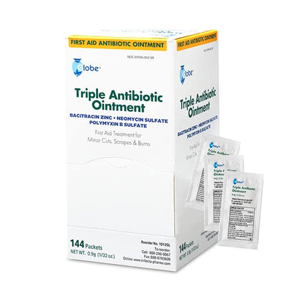 Globe (144 Packets) Triple Antibiotic Ointment 0.9g, Single Packet, First Aid Ointment GlobeUS supplements