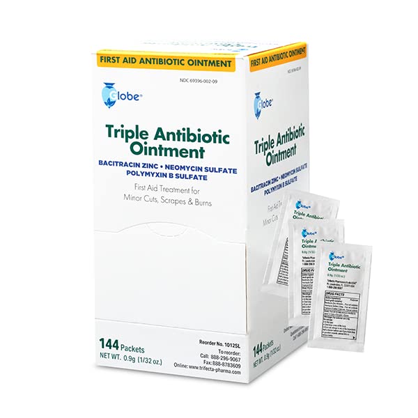 Globe (144 Packets) Triple Antibiotic Ointment 0.9g, Single Packet, First Aid Ointment GlobeUS supplements