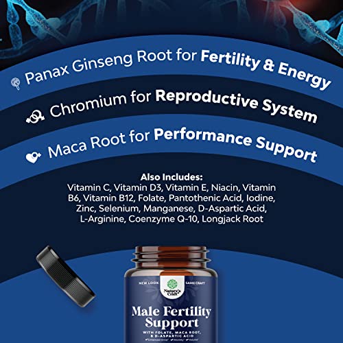 Prenatal Multivitamin Male Fertility Supplement - Mens Fertility Supplement with L-Arginine D-Aspartic Acid and Maca Root Prenatal Vitamins for Enhanced Motility Volume Potency and Fertility Support Natures CraftAu supplements