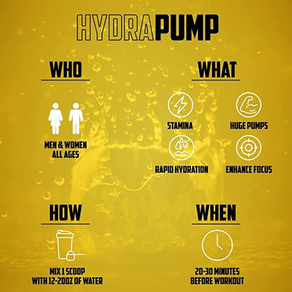 HydraPump | #1 New Stim Free Pre Workout Powder w/ Nitric Oxide Booster, Electrolytes EPN SupplementsUS supplements